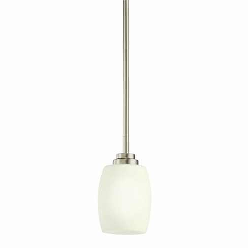 Eileen 8" 1 Light Mini Pendant with Satin Etched Cased Opal Glass in Brushed Nickel - image 1 of 1