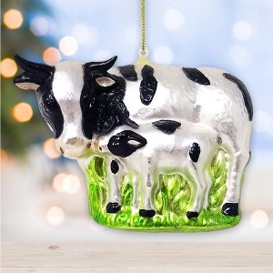 Cow and Calf Glass Christmas Ornament| OrnamentallyYou - 1 of 4