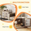 Angel Sar 39" Dog Crate Furniture with 2 Doors, Large Kennel Side Table with Adjustable Non-Slip Feet, Walnut Brown for Dogs up to 66 lbs - 4 of 4