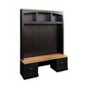 CAVINAS Freestanding Coat Racks with Wood Grain Bench and Top,Hall Tree with 4 Hooks and Shell Handles,Entryway Furniture for Living Room,Black - 4 of 4
