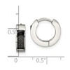 Chisel Stainless Steel Polished with Carbon Fiber Inlay 4mm Hinged Hoop Earrings - 4 of 4