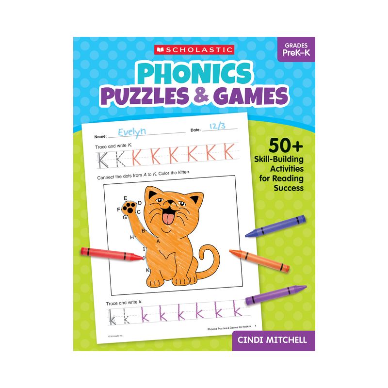 Phonics Puzzles & Games for Prek-K - by  Cindi Mitchell (Paperback), 1 of 2
