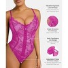 SHAPELLX Lace Bodysuit for Women Tummy Control Shapewear Backless Body Suits One Piece Body Shaper Thongs—Purple 38 - 3 of 3