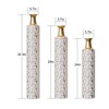 Grungis Flower Vase Set of 3,Gold Distressed Floor Vases with Realistic Twig Design for Bouquet,Tall Decorative Vases for Home Decor,White - 3 of 4