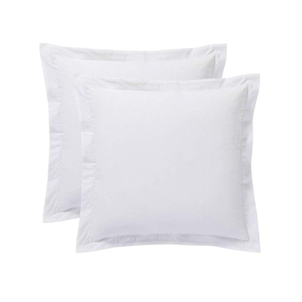 Photos - Pillowcase 2pk Euro Cotton Rich Tailored Pillow Sham Set White - Today's Home