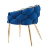 Elegant Velvet Arm Chair with Gold Legs, Modern Accent Chair with Full Back Support for Living Room, Office, Bedroom -Christopher Knight Home - 3 of 4