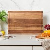 Acacia Wood Cutting Boards for Kitchen, Solid Wood Butcher Block Cutting Board with Juice Grooves and Handle - 2 of 4