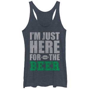 Women's CHIN UP Football Here for the Beer Racerback Tank Top - 1 of 3
