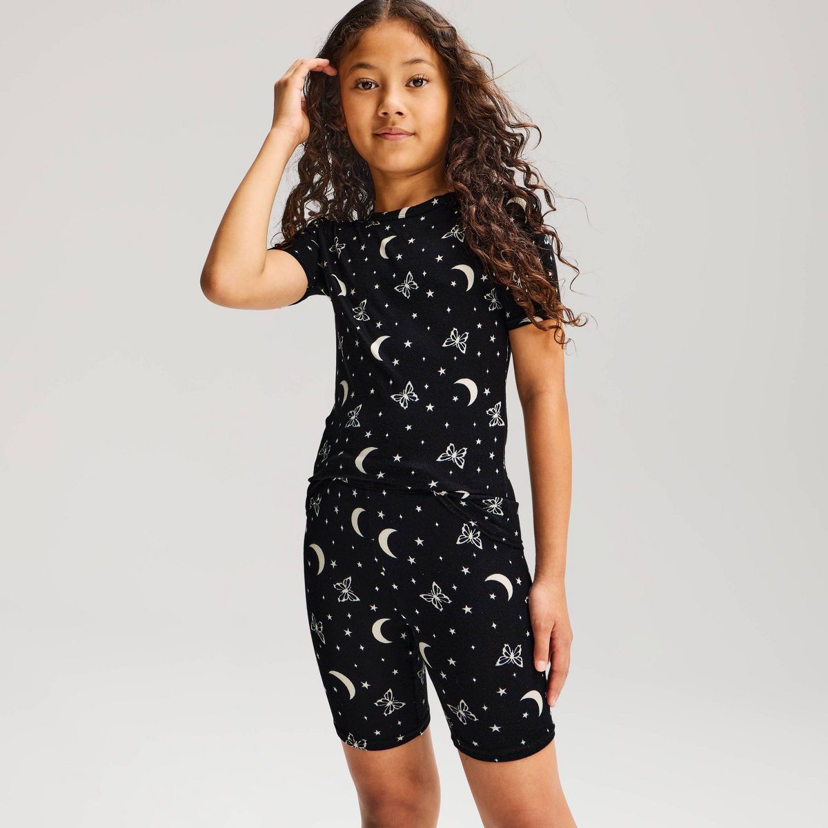 Girls' 2pc Tight Fit T-Shirt and Shorts Pajama Set - Cat & Jack™ - thumbnail 5