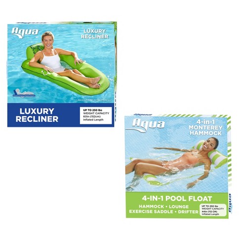 Floating Pool Chair, Inflatable Pool Float Chair, Water Lounger Pool Chair  Lounger, U-Seat Inflatable Pool Lounge Water Hammock For Adults Floating