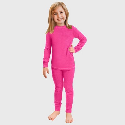 City Threads Girls USA-Made Soft & Cozy Thermal Long Johns 2-Piece Set - Warm Base Layer & Loungewear