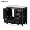 Bathroom Vanity with Sink Combo, Black Solid Wood Freestanding Cabinet with Drawers & Soft-Close Doors, Modern Storage Vanity Set-Maison Boucle - 4 of 4