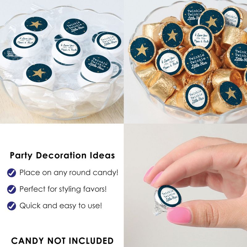 Big Dot of Happiness Twinkle Twinkle Little Star - Baby Shower or Birthday Party Small Round Candy Stickers - Party Favor Labels - 324 Count, 5 of 8