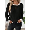 Coolmee Women's Ribbed Knitted Sweatshirt Trendy Colorblock Long Sleeve Pullover Sweater - 4 of 4