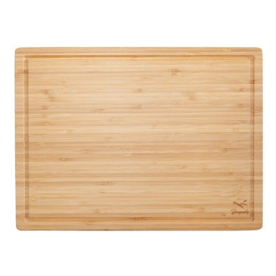 Bamboo Large Chopping Board with Juice Groove in Natural Brown-Pemberly Row