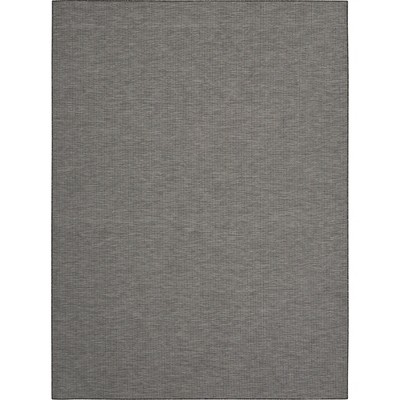 Charcoal 8' x 10' Flat Woven Synthetic Indoor/Outdoor Rug