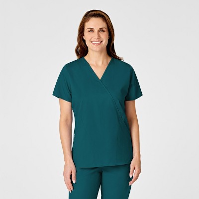 Wink WonderWORK Women's Mock Wrap Scrub Top
