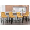 NicBex Set of 2 Velvet Bar Stools, Contemporary Style Button Tufting & Chrome Nailheads Bar Chairs, Wood Legs for Kitchen Island - 4 of 4