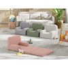 Kids Couch, 2-in-1 Convertible Teddy Fleece Fabric Toddler Sofa Chair, Soft Fold Out Couch Lounger for Kids, Comfy Children's Sofa Bed - 3 of 4
