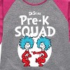 Girls' - Dr. Seuss - Pre-K Squad  Thing 1 and Thing 2 Shirt Tail Raglan Graphic T-shirt - 2 of 4