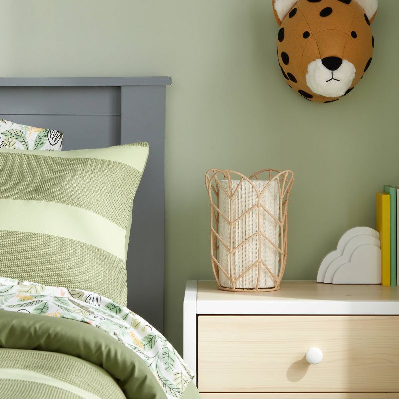 Rattan Tulip Cylinder Bedside Kids' Lamp - Pillowfort™, 2 of 9