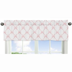 Sweet Jojo Designs Girl Window Valance Treatment 54in. Ballerina and Ballet Bows Pink and White - 1 of 4