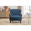 32.5" Upholstered Accent Chair with Solid Wood Legs, Nailhead Trim and Recessed Arms for Living Room - 4 of 4