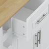 INFURNIC Kitchen Carts and Islands Multi Functional Kitchen Island Cart with Wine Rack and Storage Drawers, White, 46.46"*16.93"*35.83" - 3 of 4