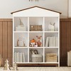 House-Shaped Kids Toys Storage Shelf with 9 Cubby Compartments, Colorblock Bookcase,Modern Playroom & Bedroom Storage Rack-Baofuwish - 2 of 4