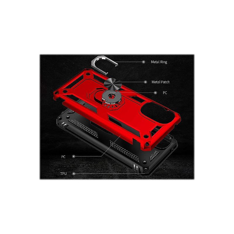 SaharaCase Military Kickstand with Belt Clip Case for Motorola Moto G 5G (2022) Red (CP00244), 5 of 8