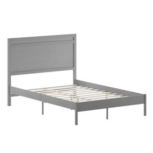 Taylor & Logan Full Amara Wooden Platform Bed with Headboard Gray: Solid Wood Frame, MDF Veneer, No Box Spring Needed - 1 of 4