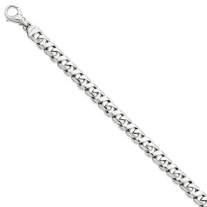 Black Bow Jewelry Mens 8.75mm 14k White Gold Polished Figure 8 Link Bracelet, 8.75 Inch - 1 of 3