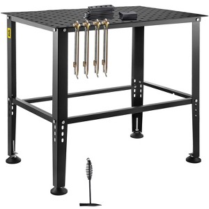 VEVOR Welding Table 36" x 24", 800LBS Capacity Welding Workbench Table, Heavy-Duty Work Bench with 0.63" Fixture Holes and Non-slip Foot Pads, Black - 1 of 4