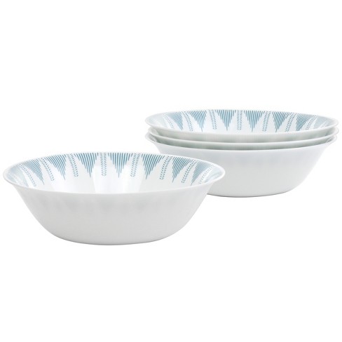 Gibson 4 Piece 7.5 Inch 28oz Round Tempered Opal Glass Bowl Set In