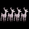 vidaXL Christmas Reindeers Xmas Decoration Light Display with LEDs Acrylic - Warm White 4-Pack - 2 of 4