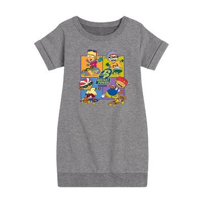 - Rocket Power - Skate Life Graphic Short Sleeve Fleece Dress