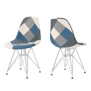 Set of 2 Wilmette Mid Century Eiffel Chair Blue/Gray - Christopher Knight Home