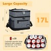 Tirrinia Adults Kids 17L Insulated Lunch Bag, Leak-Proof Reusable Lunch Cooler Totes with Dual-Compartment, Lunch Box for Work, Picnic, School - 2 of 4