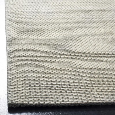 Handmade Gray Wool and Cotton Flat Woven Runner Rug