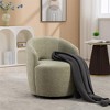 25.60"Chenille Fabric 360° Swivel Accent Armchair Barrel Chair With Black Powder Coating Metal Ring,Yellow - 3 of 4