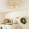 Airsurfer 16.5" Low Profile Ceiling Fan with Light & Remote, 7 ABS Blades, White & Brushed Gold Finish - 4 of 4