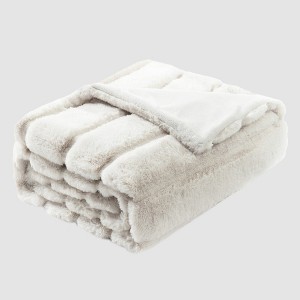 Cozy Bliss Plush Faux Fur Blanket, Ultra Soft Throw Blanket - 1 of 4