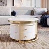 NicBex Modern Nesting Round Coffee Table with Striped Drawers,Center Table for Living Room,Living Room Furniture - 4 of 4