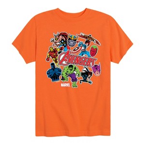 Boys' - Marvel - Avengers Stickers Style Short Sleeve Graphic T-Shirt - 1 of 4