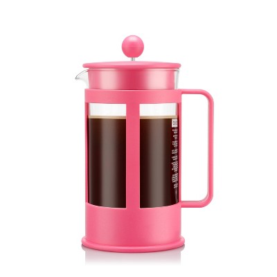 Bodum Kenya 8 Cup 34oz French Press Coffee Maker Pink: Manual Coffee Pot, BPA-Free, Dishwasher-Safe, Reusable Filter