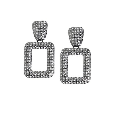 SOHI Women's Crystal Silver Party Drop Earrings
