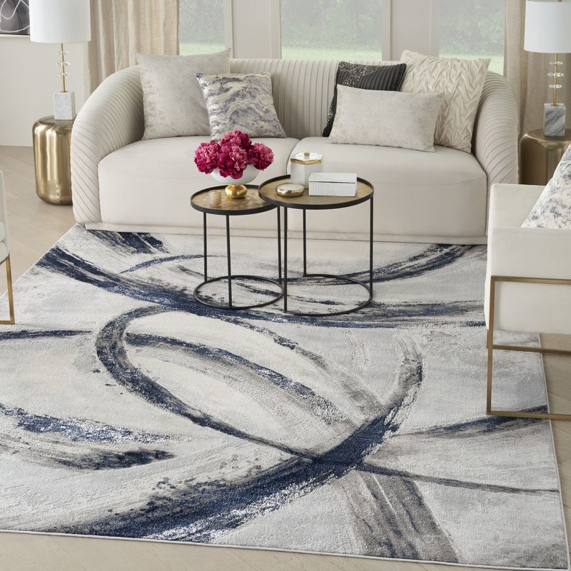 Inspire Me! Home Décor Brushstrokes Modern Curve Indoor Area Rug, 2 of 10