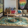 5x7ft Vintage Floral Washable Area Rug, Non-Slip Low Pile Polyester Carpet for Living Room & Bedroom - 2 of 4
