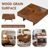 HTUTWOO Extendable Coffee Table, Square Wooden Center Table with 3 Storage Drawers and Tempered Glass for Living Room - 3 of 4