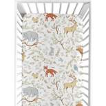Sweet Jojo Designs Fitted Crib Sheet - Woodland Toile - Animal Print